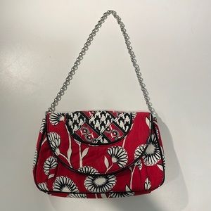 Vera Bradley Red Purse Silver Chain Mint